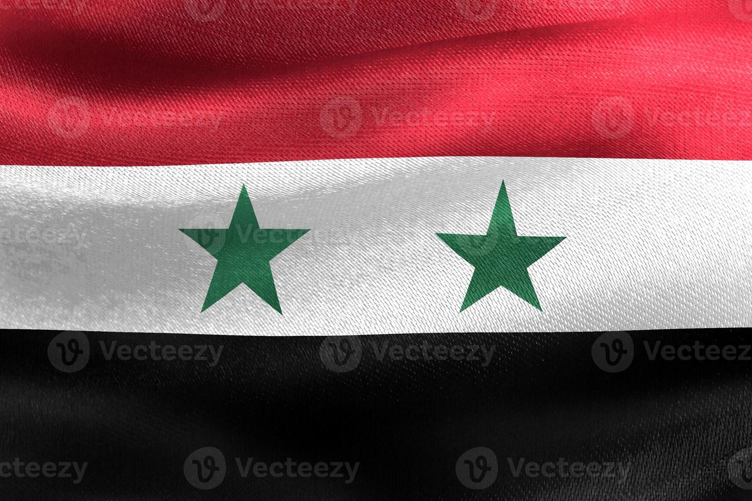 3D-illustratie van een vlag van Syrië - realistische wapperende stoffen vlag foto