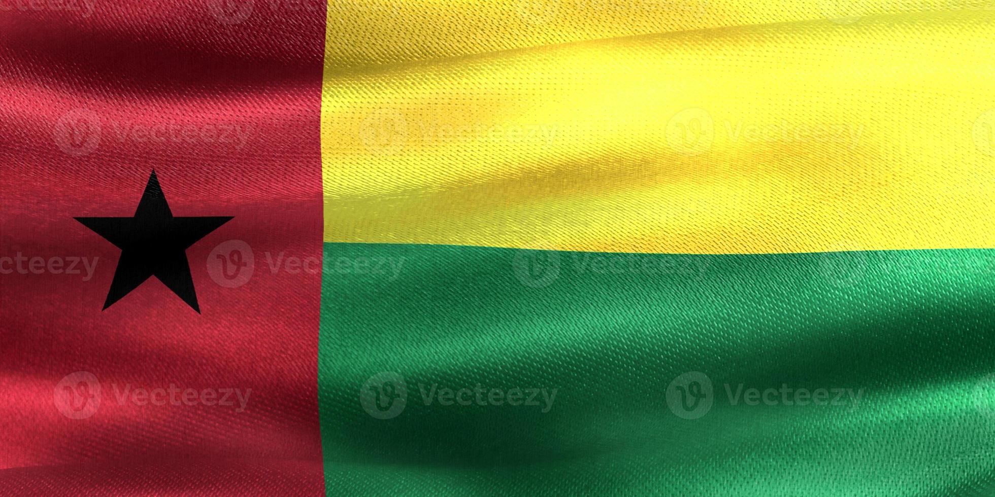 vlag van guinea-bissau - realistische wapperende stoffen vlag foto
