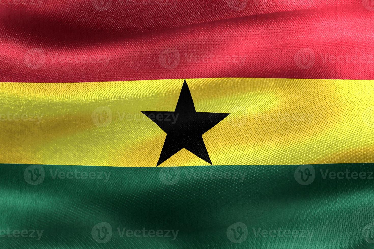vlag van ghana - realistische wapperende stoffen vlag foto