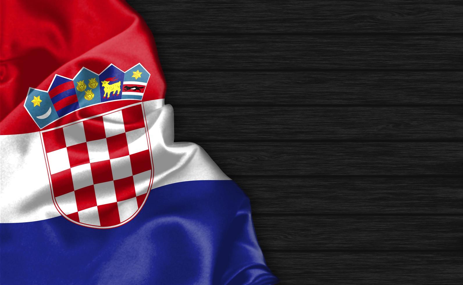 3D-rendering close-up van de vlag van Kroatië foto