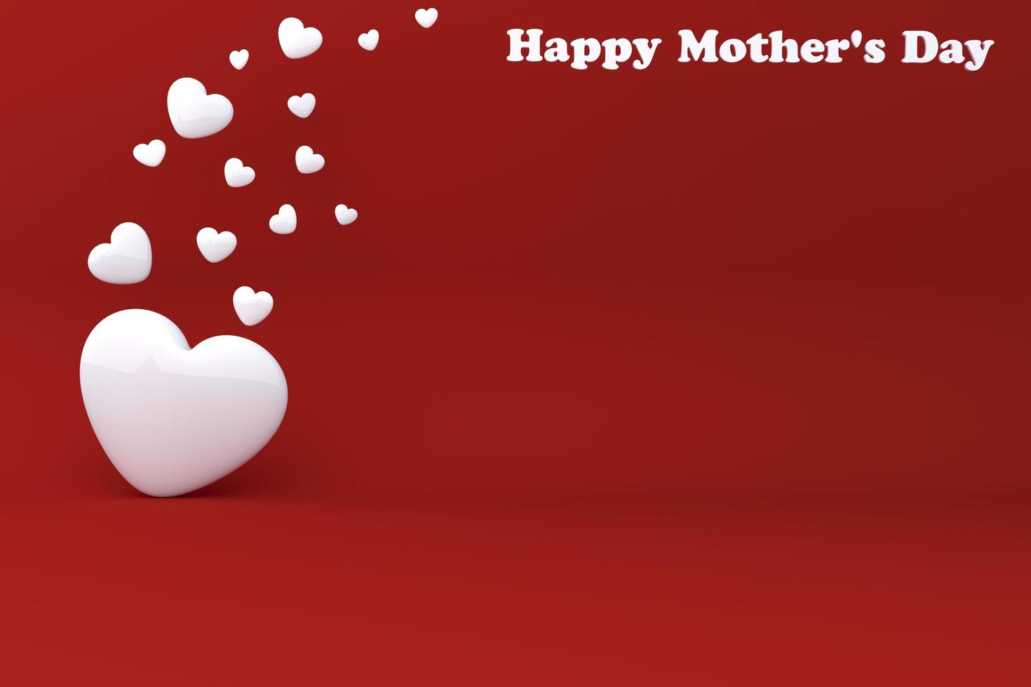 gelukkige moederdag rode achtergrond 3d render.free foto