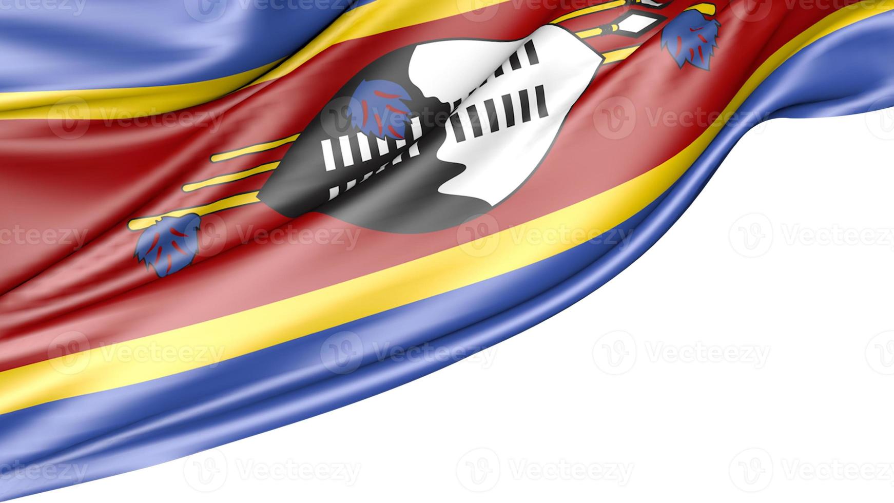 vlag van swaziland geïsoleerd op een witte achtergrond, 3d illustratie foto