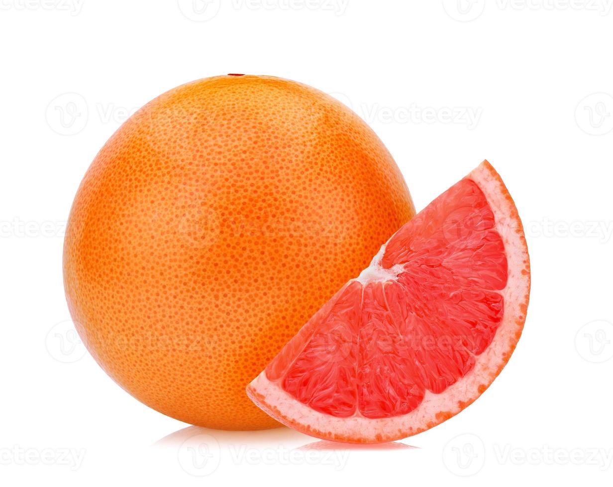 grapefruit geïsoleerd op een witte achtergrond, uitknippad, volledige scherptediepte foto