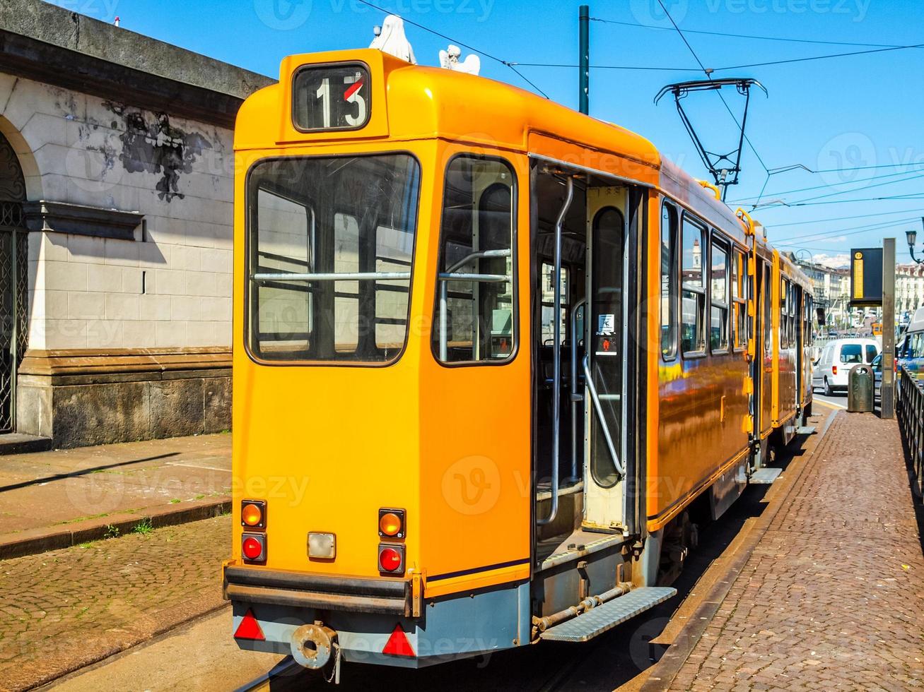 hdr vintage tram in turijn foto