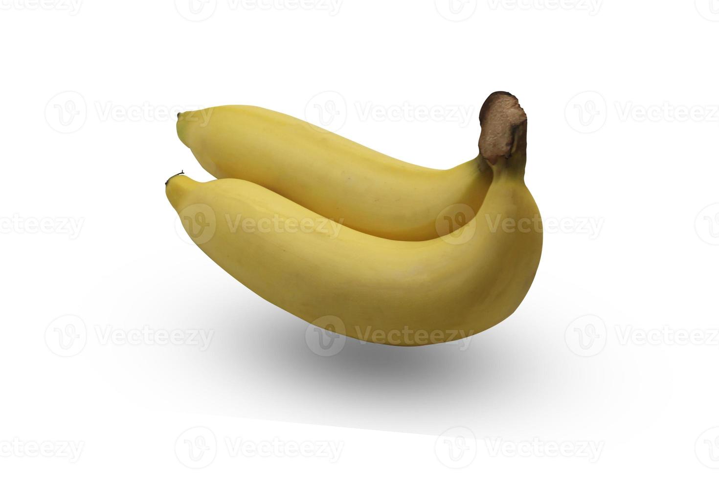 Verse banaan geïsoleerd op een witte achtergrond met uitknippad foto