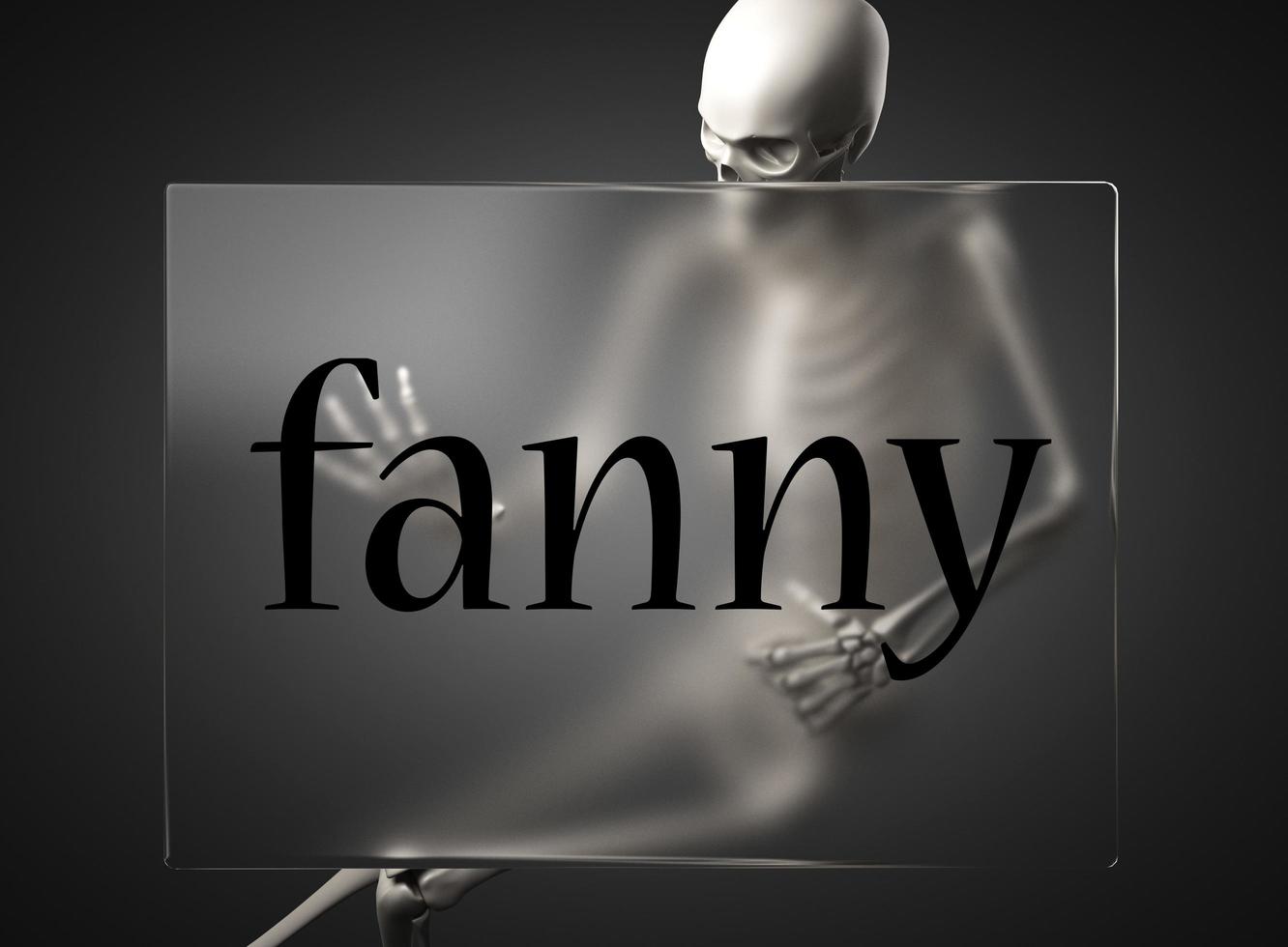 fanny woord over glas en skelet foto