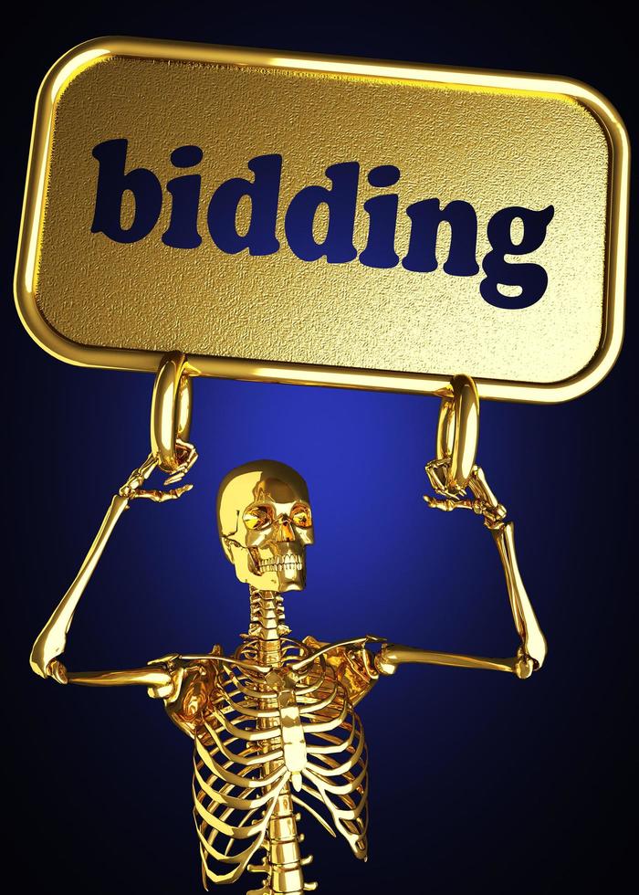 biedwoord en gouden skelet foto