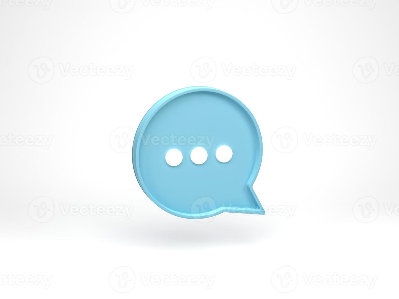 3D-rendering, 3d illustratie. toespraak bubble praten. chat pictogram of discussie commentaar symbool op witte achtergrond. messenger of online ondersteuningsconcept. foto