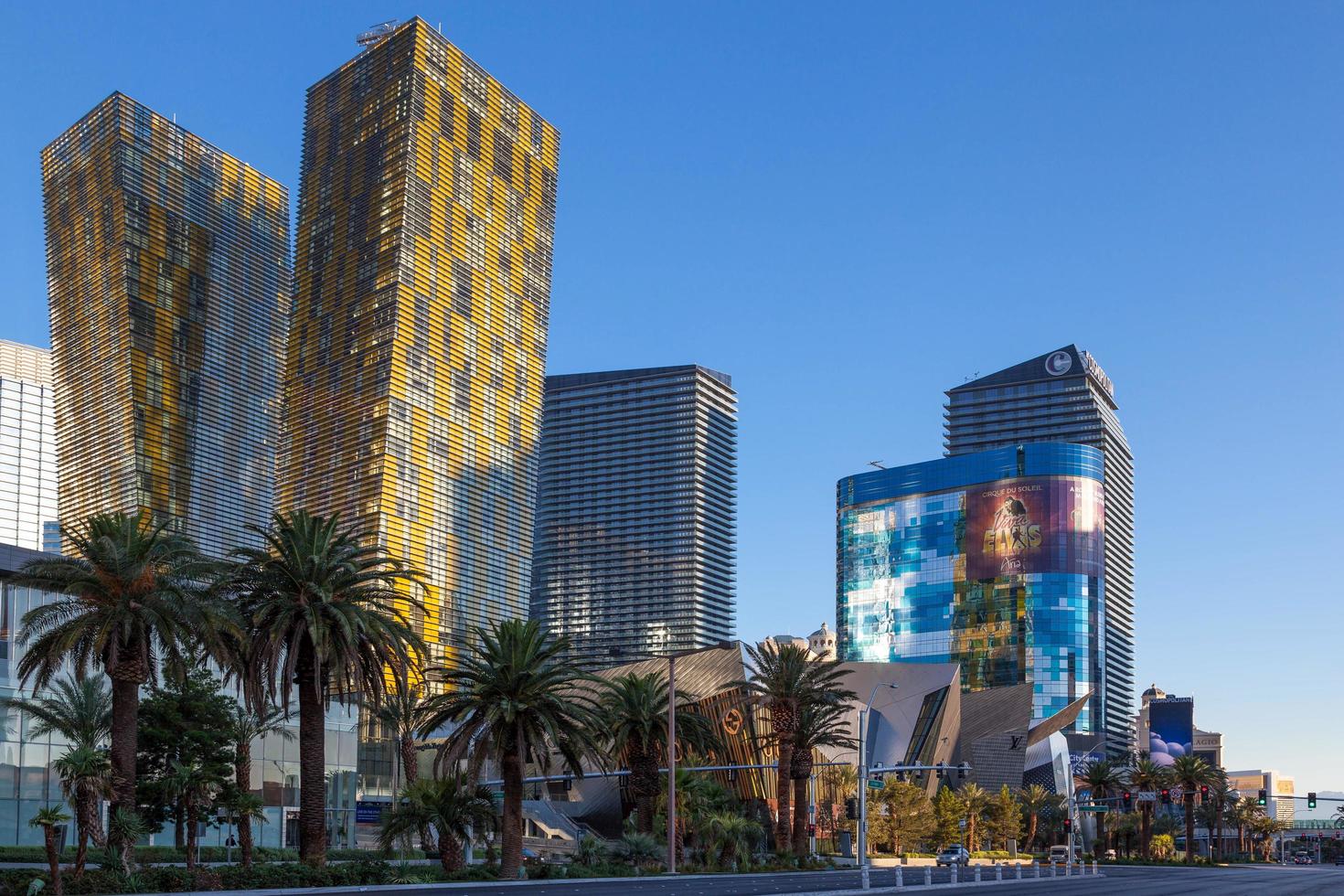 las vegas, nevada, vs, 2011. zonsopgang op de strip foto