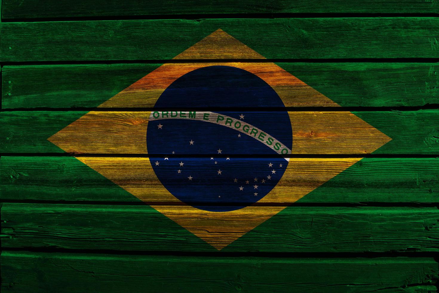 vlag van brazilië op hout foto