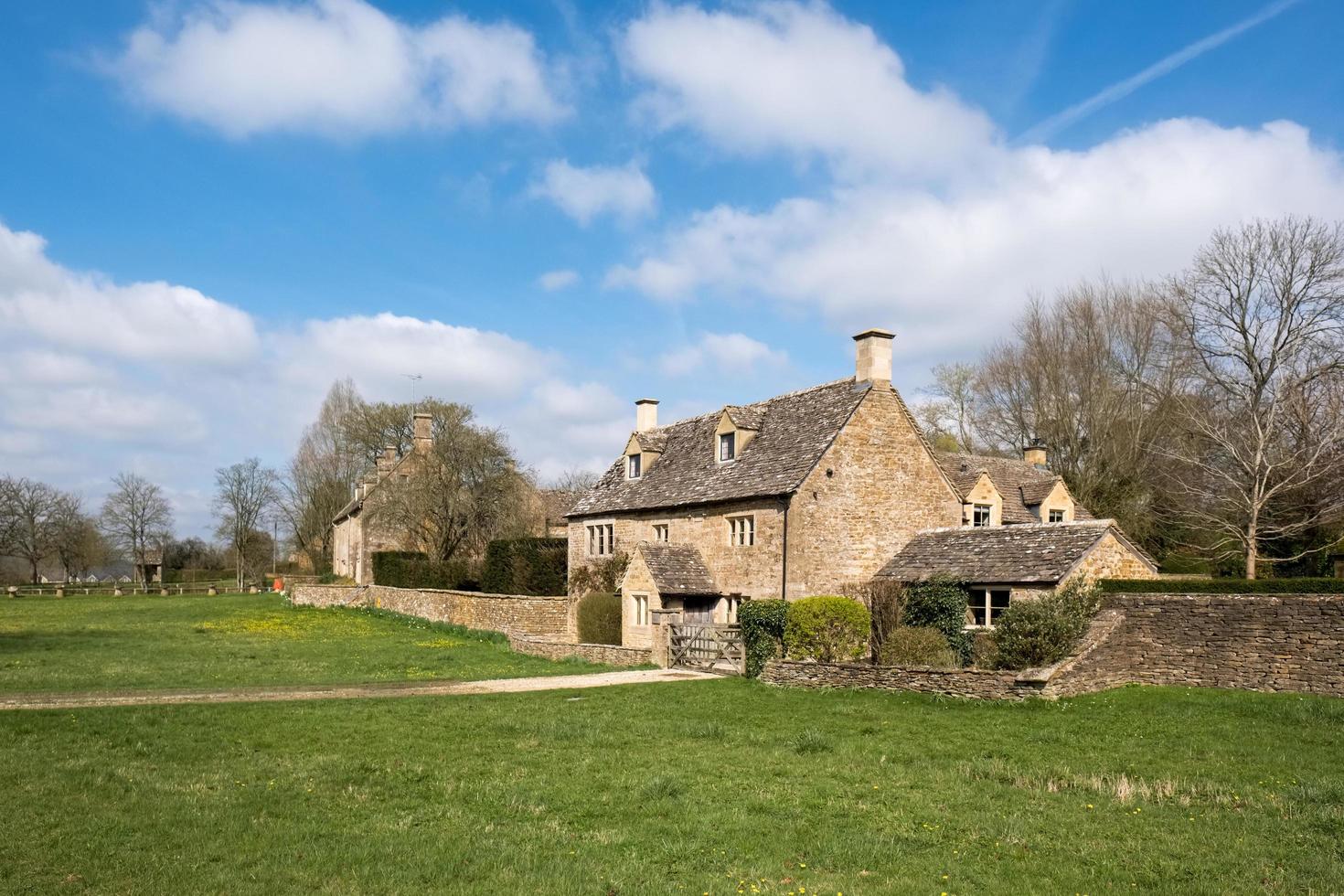 pittoreske wyck rissington, gloucestershire, uk, 2017. dorp in de cotswolds foto