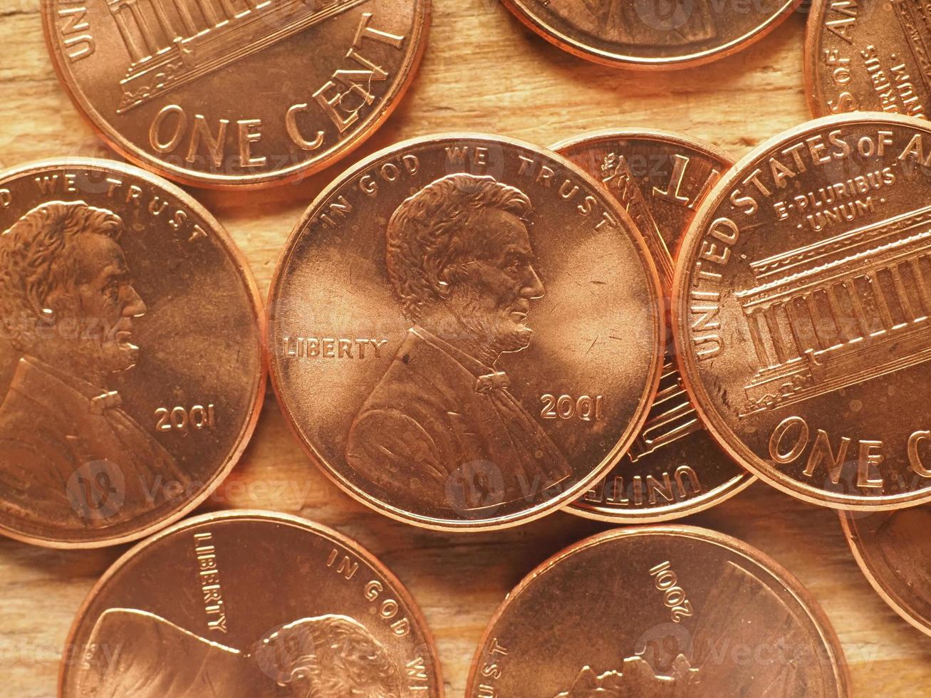 1 cent munten, verenigde staten foto