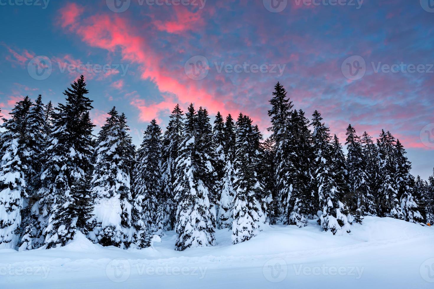prachtige zonsopgang in de buurt van het skigebied Madonna di Campiglio foto