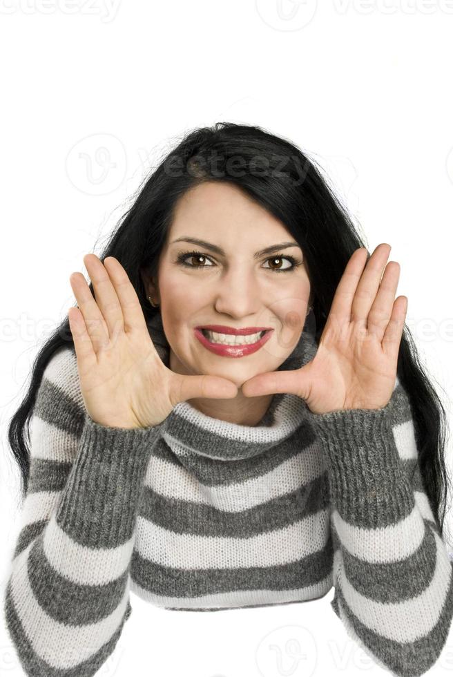 vrouw omlijsting gezicht foto