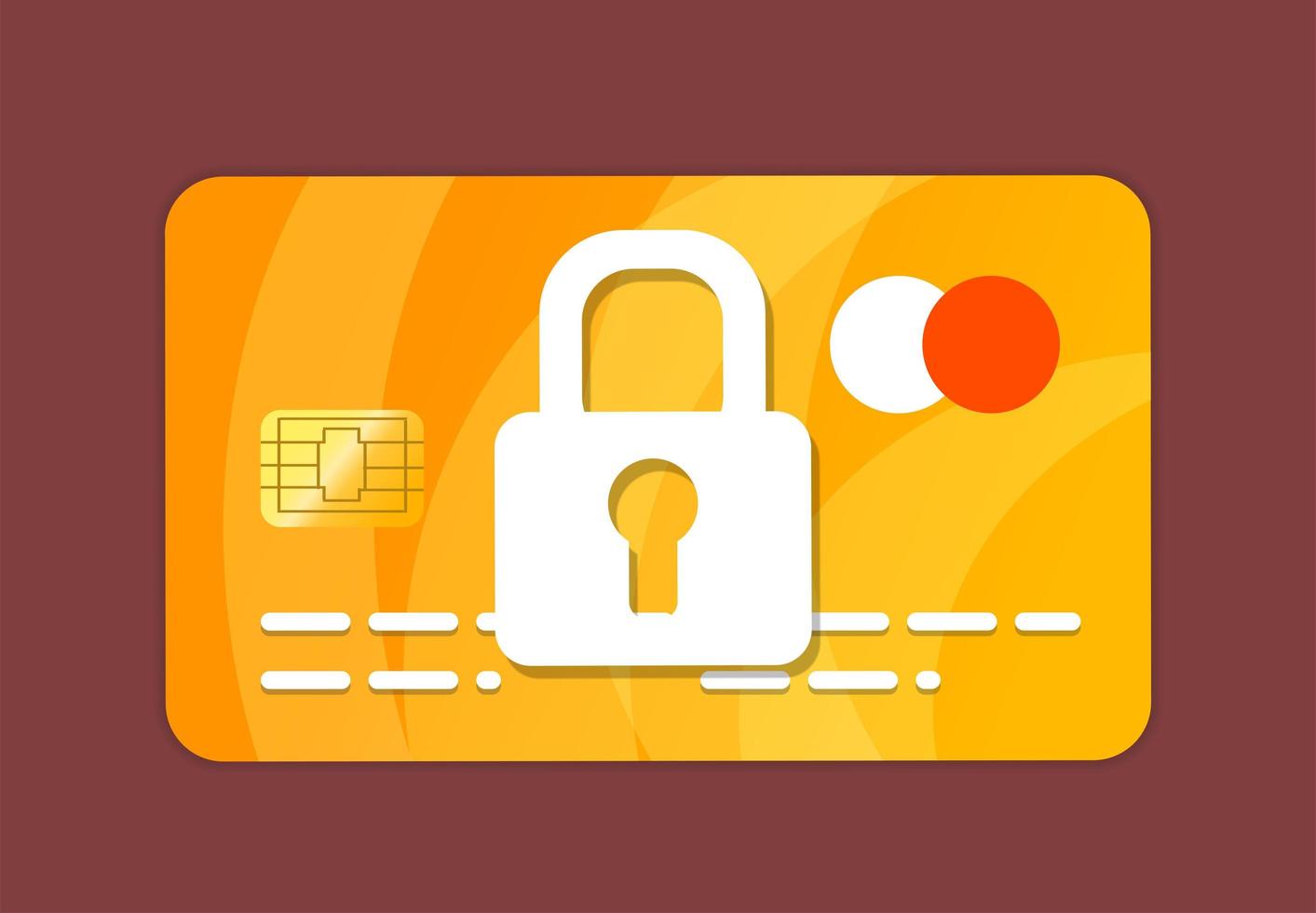 creditcard met slotpictogram. 2d illustratie foto