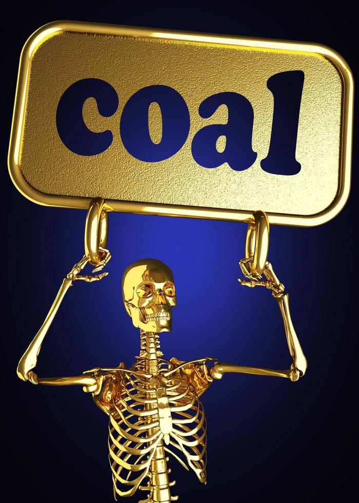 kolen woord en gouden skelet foto