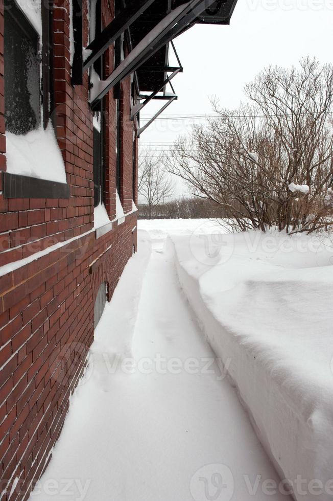 Portland, Maine na een besneeuwde winterstorm. foto