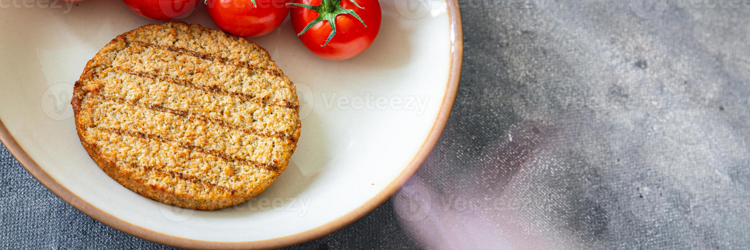 kotelet groente vlees soja seitan vers gezond maaltijd voedsel snack dieet op tafel kopieer ruimte voedsel achtergrond rustiek bovenaanzicht keto of paleo dieet veggie foto