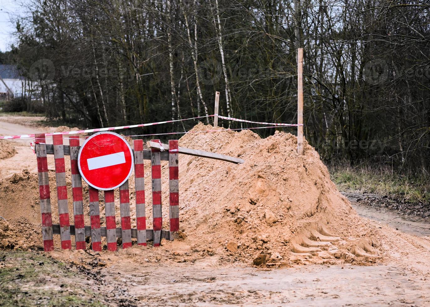 teken wegwerkzaamheden, toegang is verboden foto