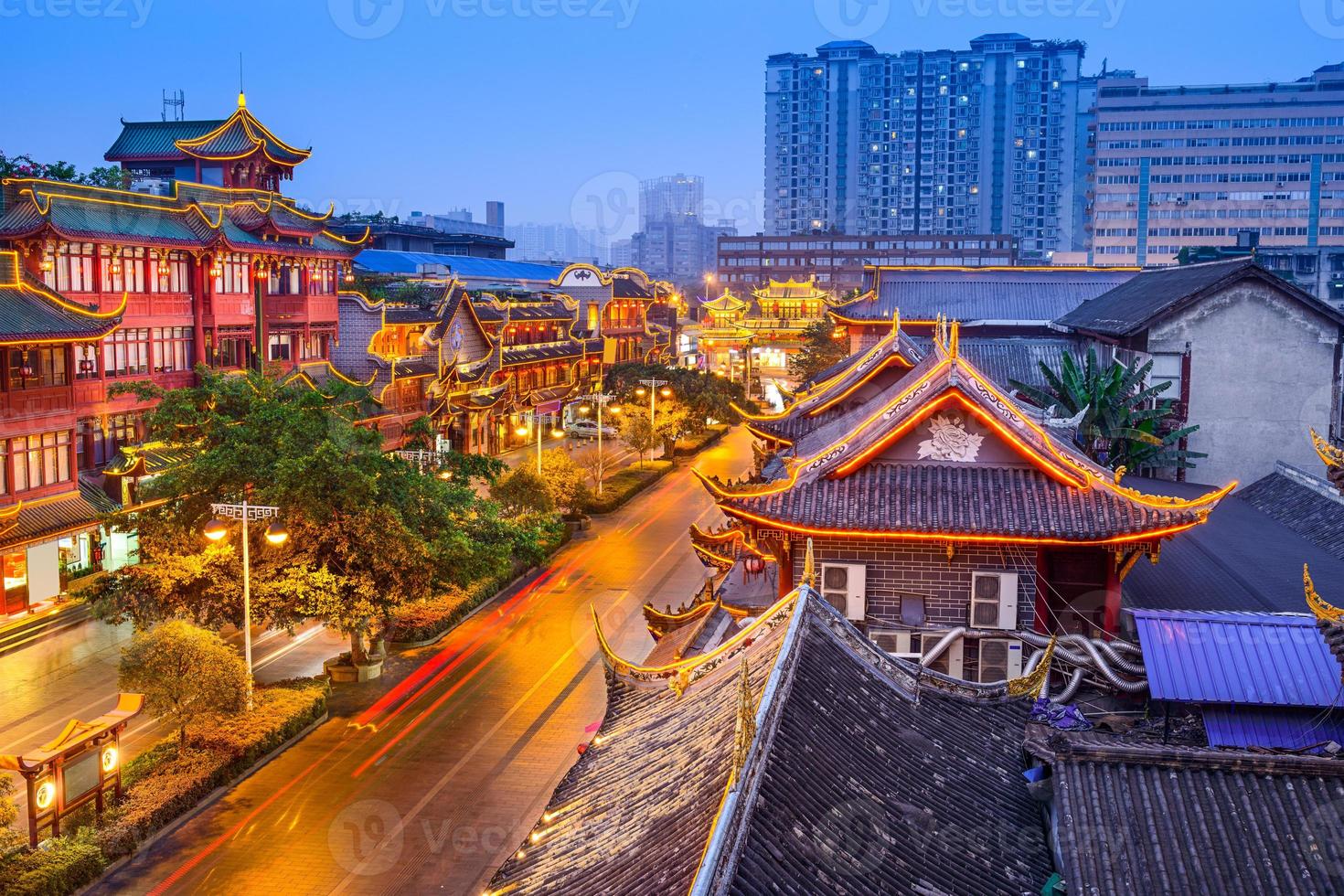 Chengdu China historische wijk foto