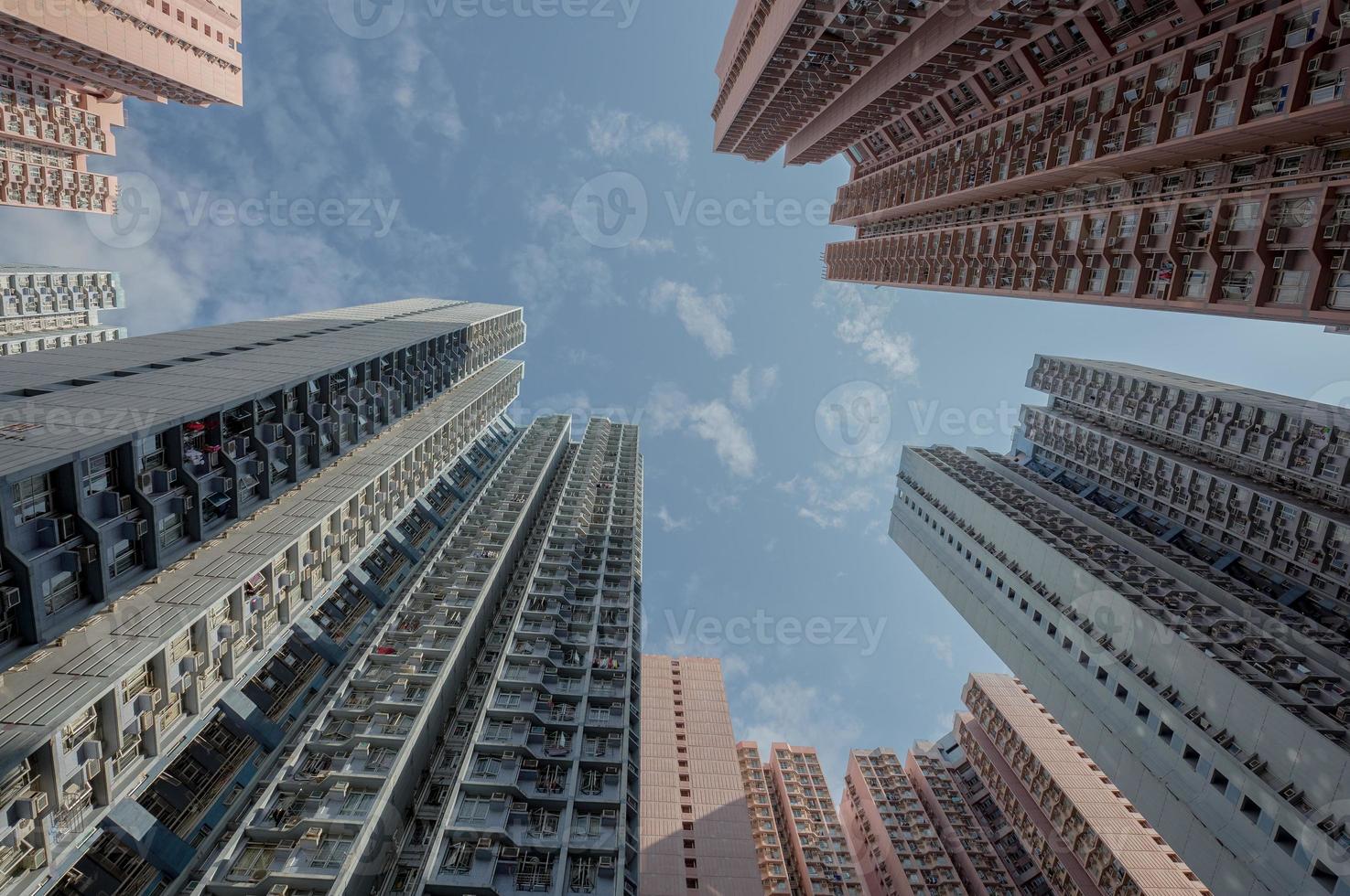 overvolle woningen in hong kong foto