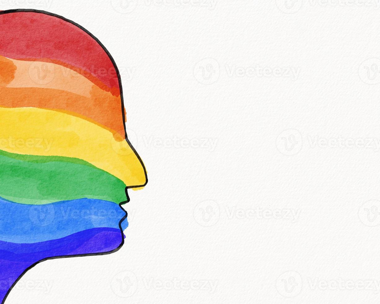 lgbt trots maand aquarel textuur concept.head regenboog achtergrond foto