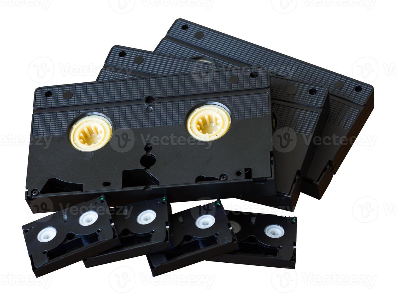 isoleren cassette vhs en mini dv. foto