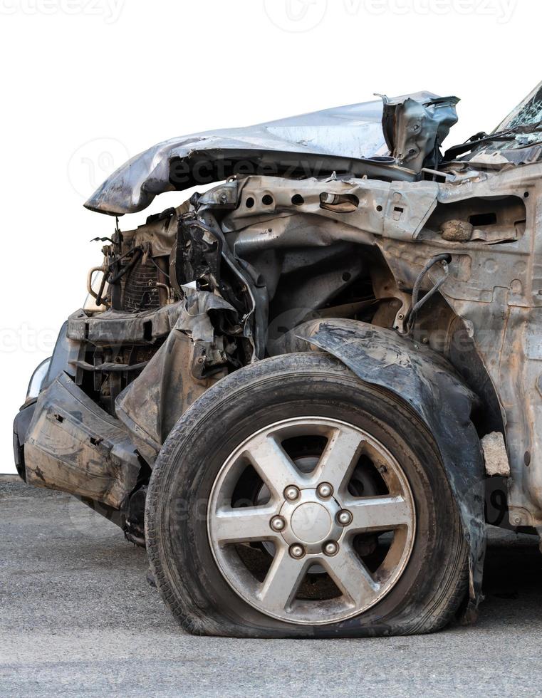 lekke band rubberen auto gesloopt. foto