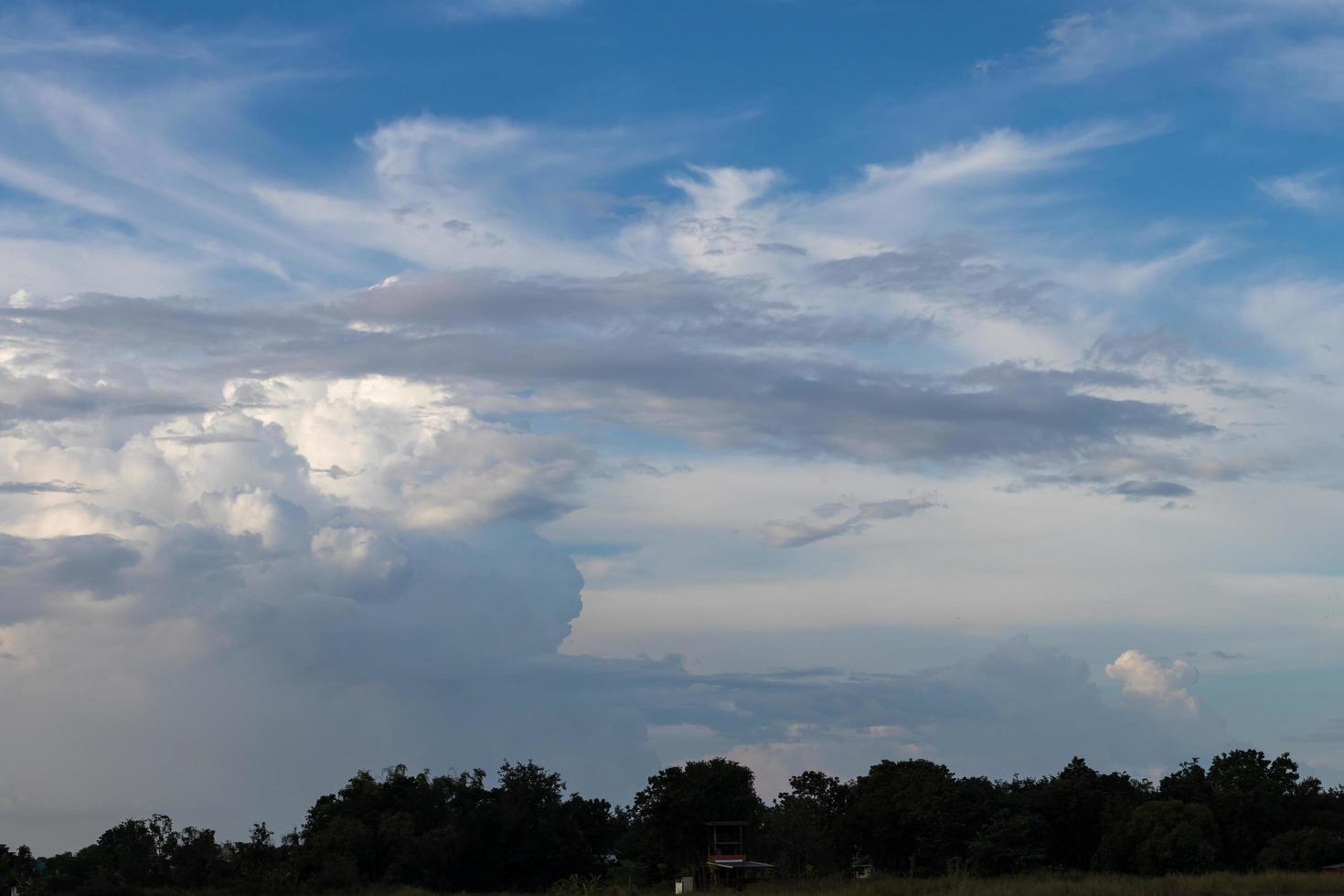 bewolkt over het landschap in de middag. foto