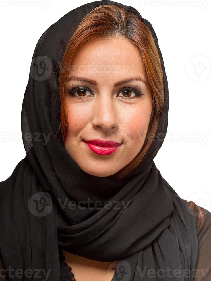 Spaanse vrouw draagt zwarte sjaal foto