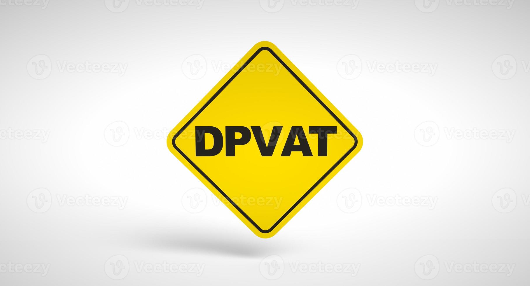 dpvat, verplichte assurantiebelasting voor chauffeurs in brazilië. conceptuele logo dpvat geschreven binnen een verkeersbord op witte achtergrond. foto