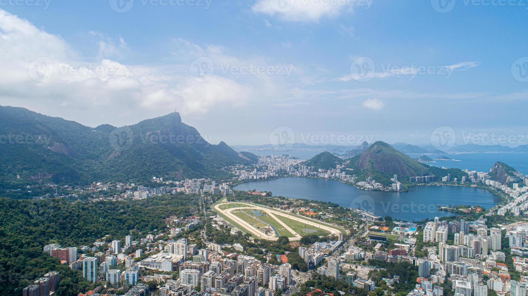 luchtfoto over rio de janeiro racebaan brazilië foto