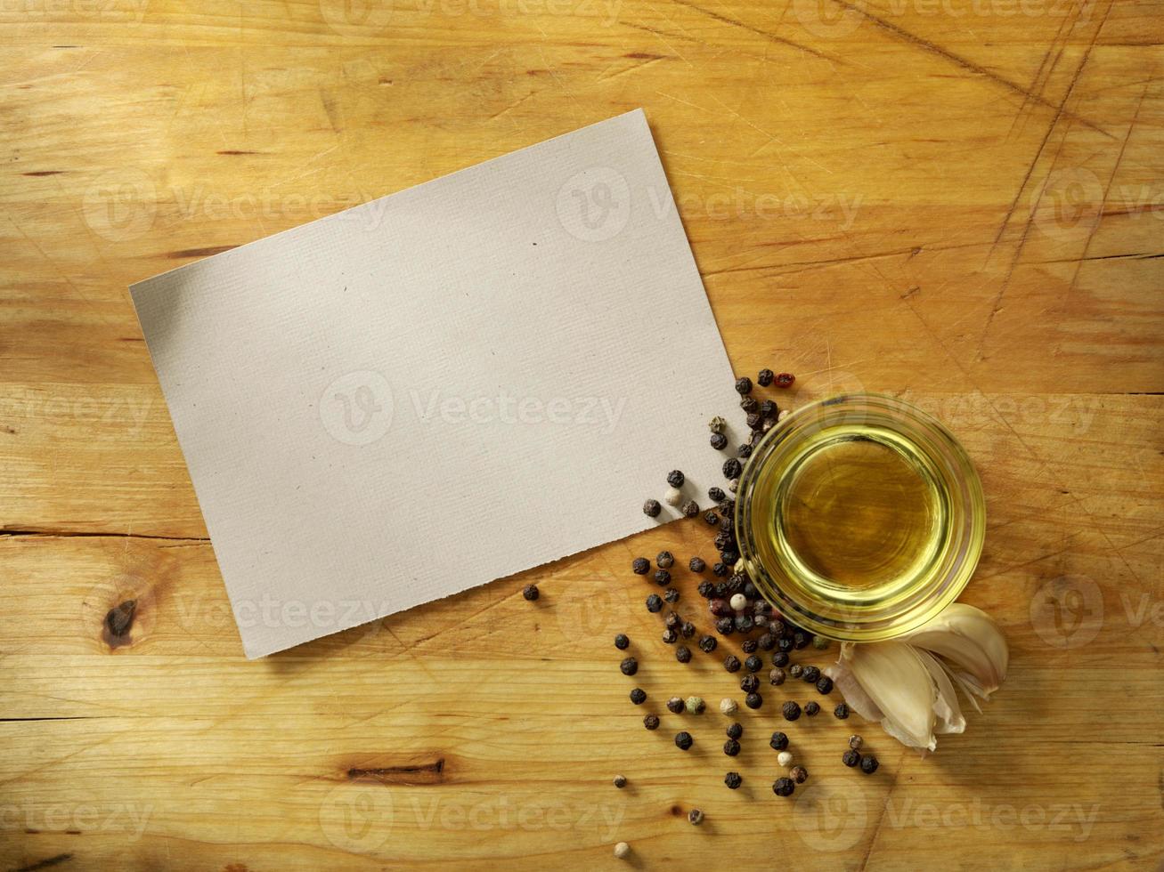 receptenkaart met olijfolie foto