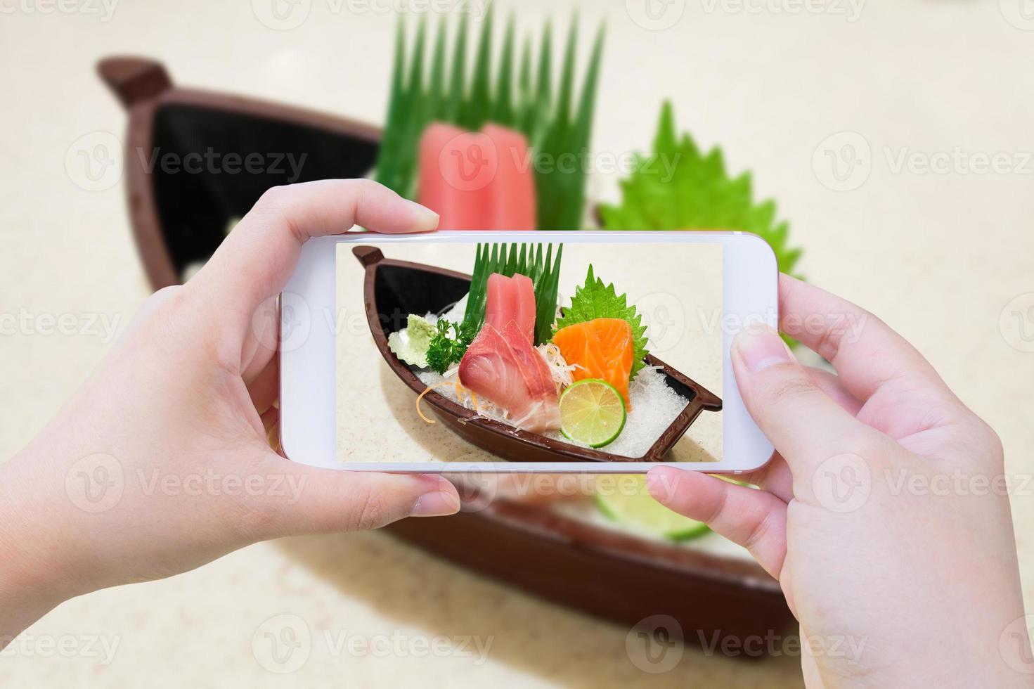 foto maken van Japanse sashimi