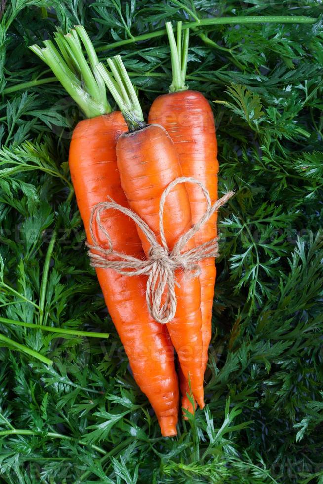 wortel op groen blad foto