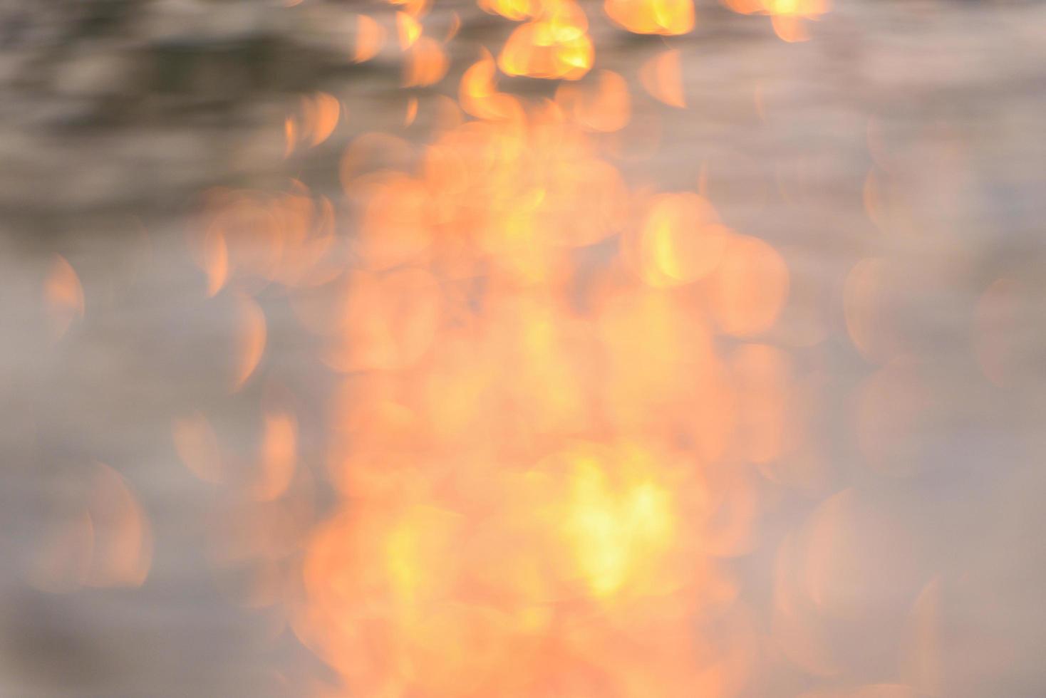 abstract zonlicht reflecterend op de achtergrond van het water, licht bokeh op het wateroppervlak bij zonsondergang natuur zomer of lente oceaan zee foto