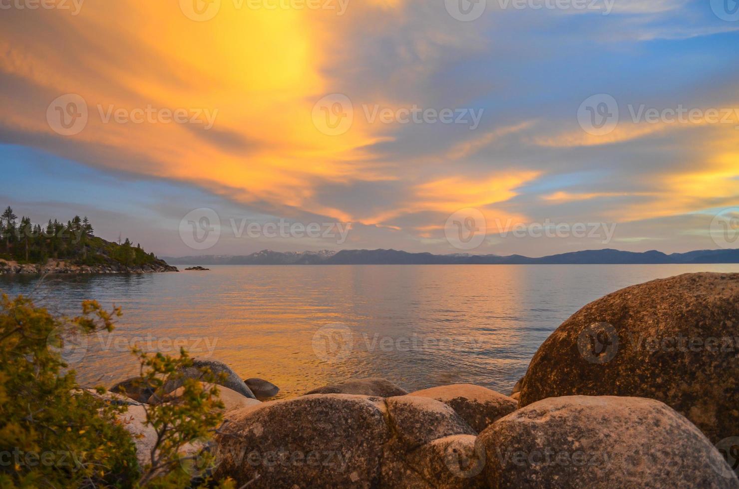Lake Tahoe zonsondergang foto