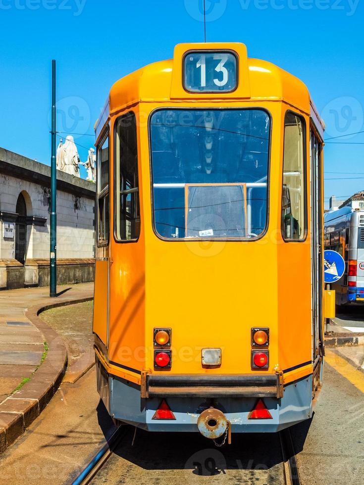 hdr vintage tram in turijn foto