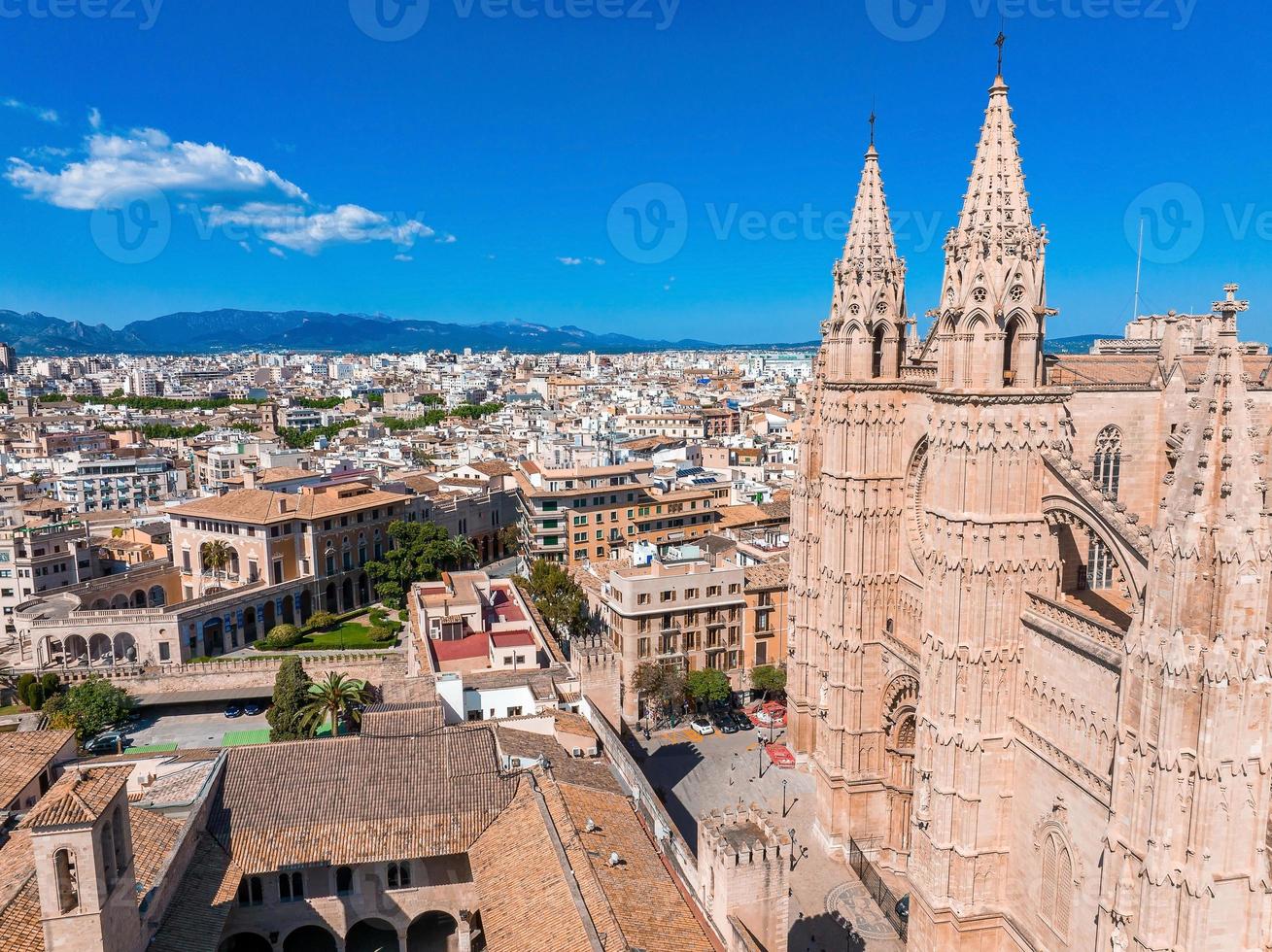 gotische middeleeuwse kathedraal van palma de mallorca in spanje foto