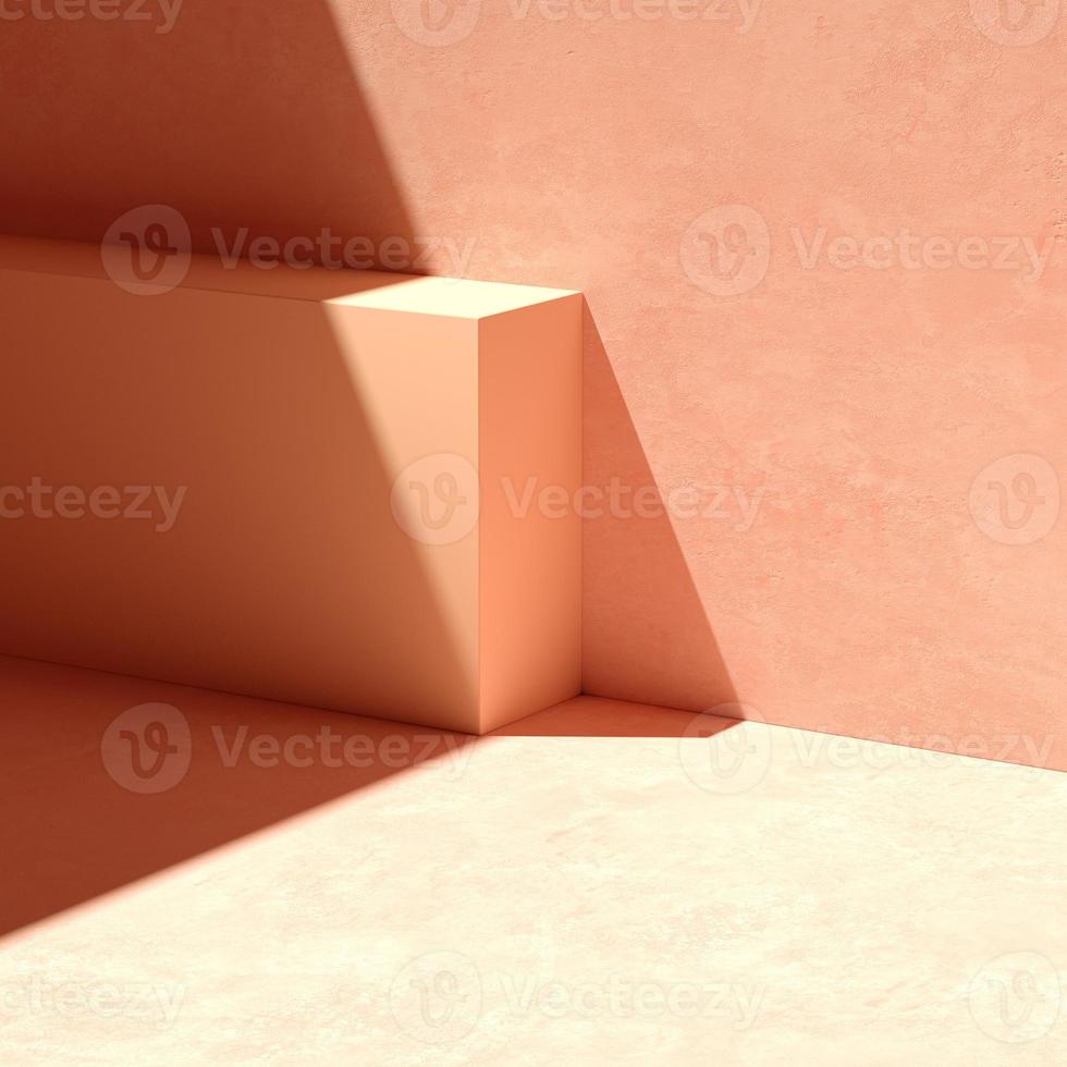 3D-rendering mock-up podium met geometrische vorm voor productontwerp, minimale weergave. schaduw overlay. foto