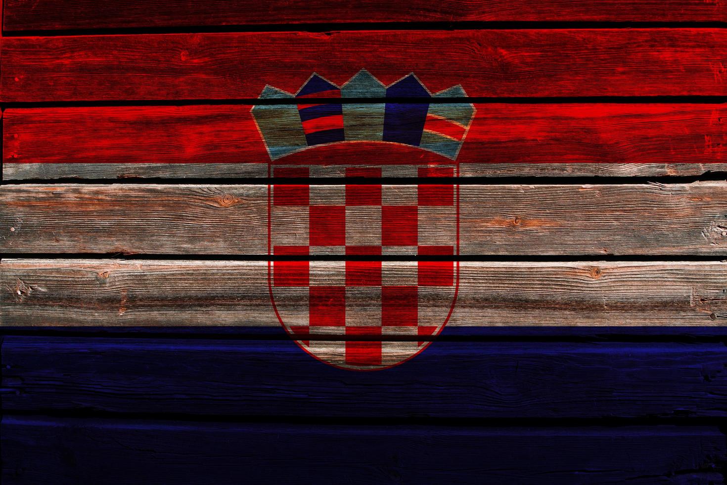 vlag van kroatië op hout foto