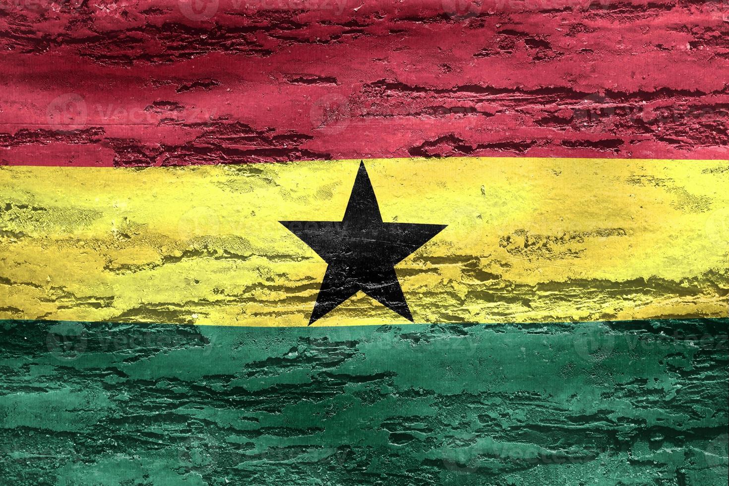 vlag van ghana - realistische wapperende stoffen vlag foto