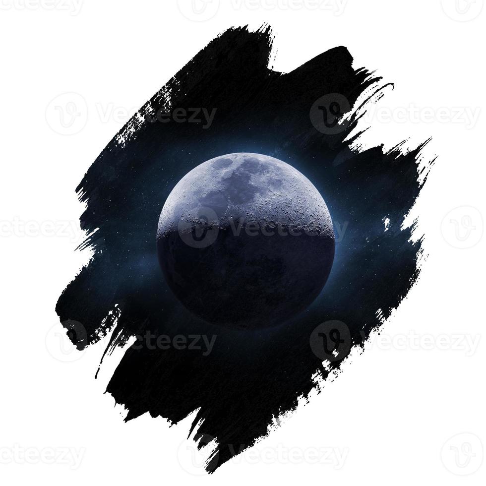 de maan en de diepe ruimte foto