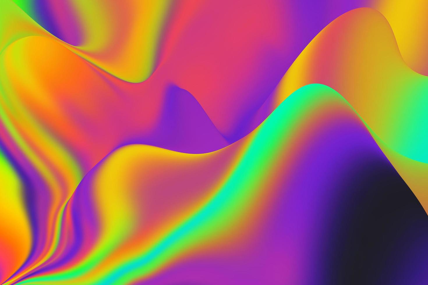 abstracte moderne psychedelische vloeibare gradiëntachtergrond. stijlvolle gladde kwaliteit folie textuur 3D-rendering. technologie oppervlak ontwerpconcept foto