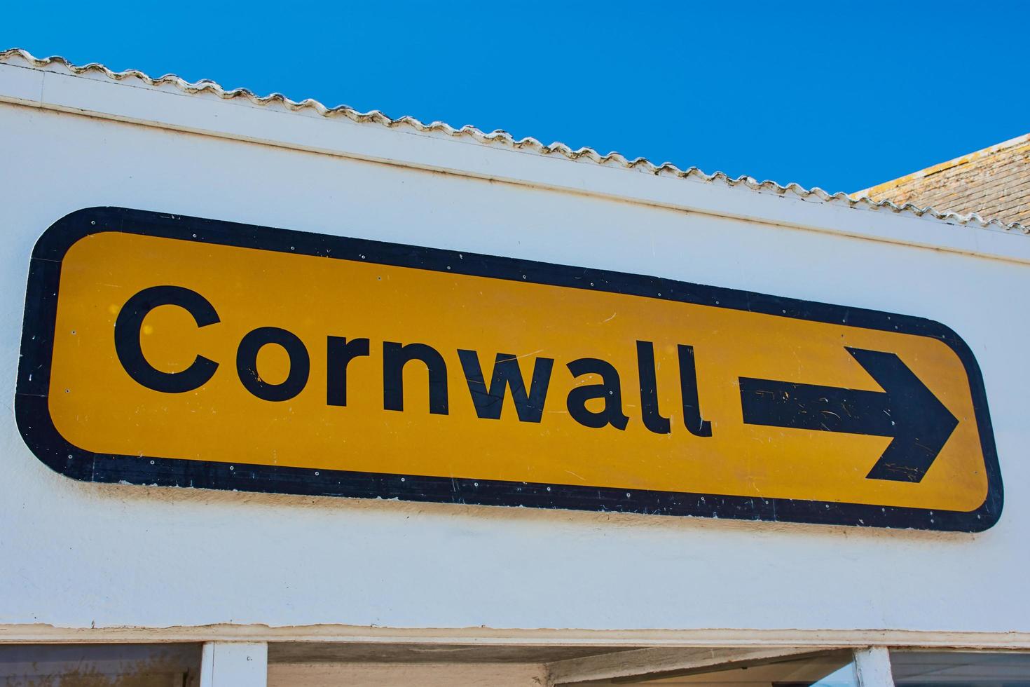 richting bord naar cornwall, engeland foto