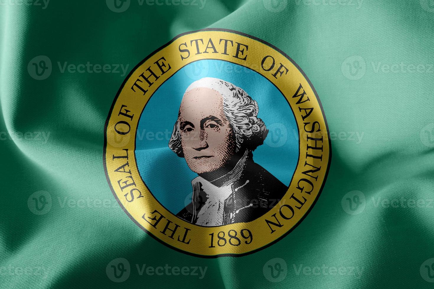 3d illustratievlag van Washington is een regio van de Verenigde Staten. foto