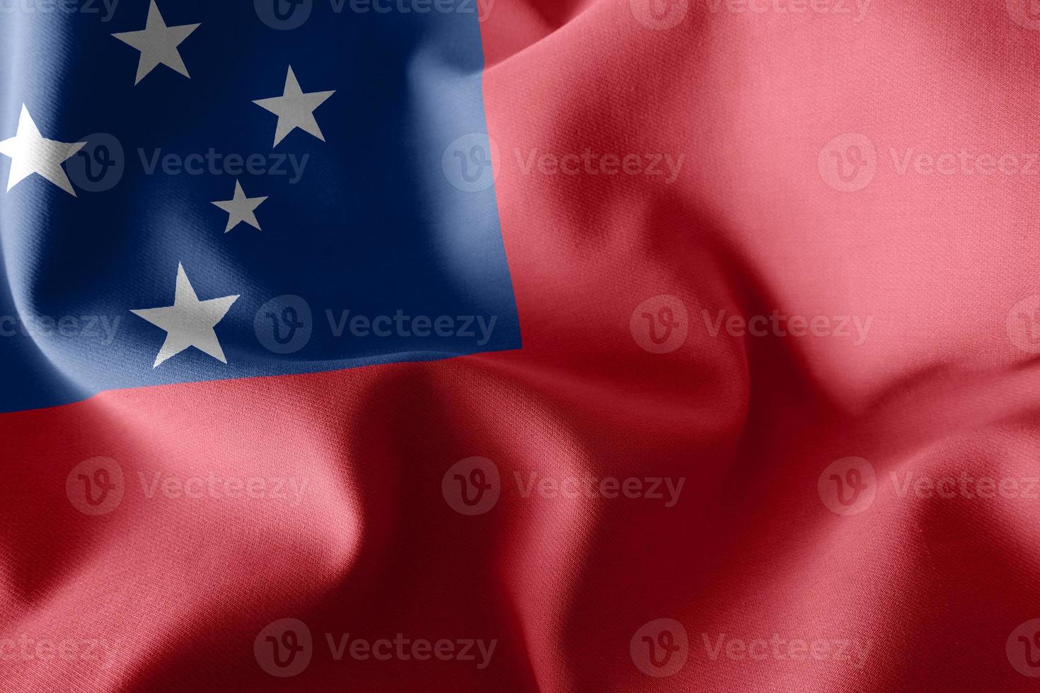 3D-rendering illustratie vlag van samoa. zwaaien met de windvlag foto