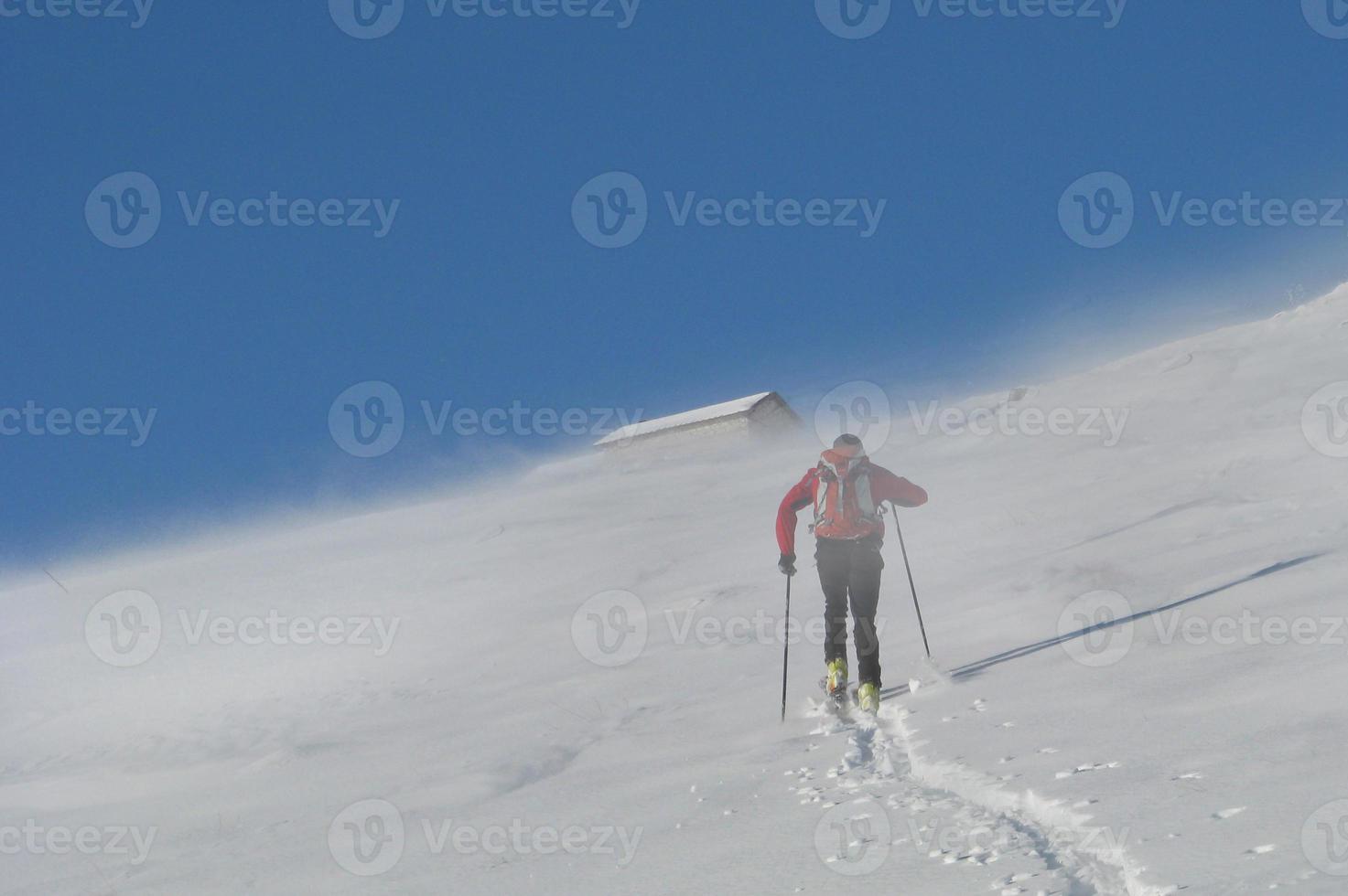 skiën in bergbeklimmer foto