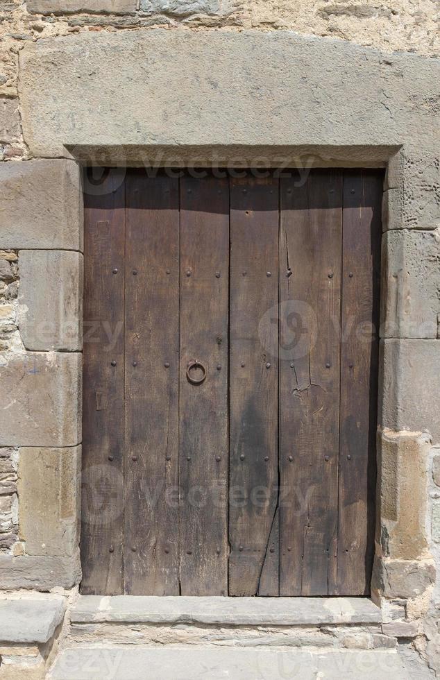 oude houten deur. selectieve focus foto