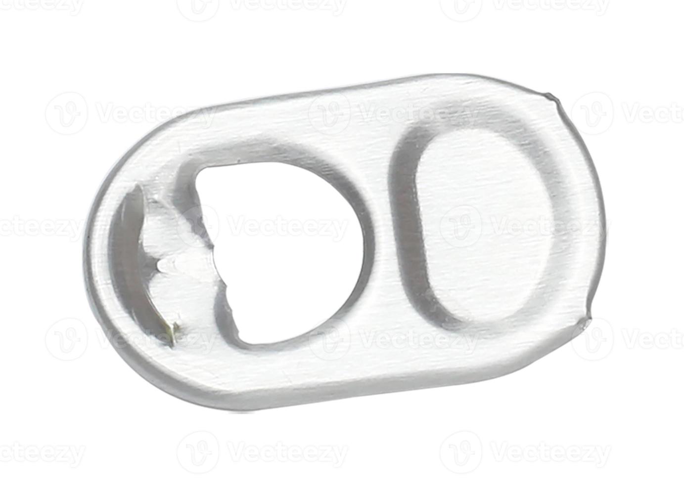 aluminium blikje open lus geïsoleerd op een witte achtergrond foto
